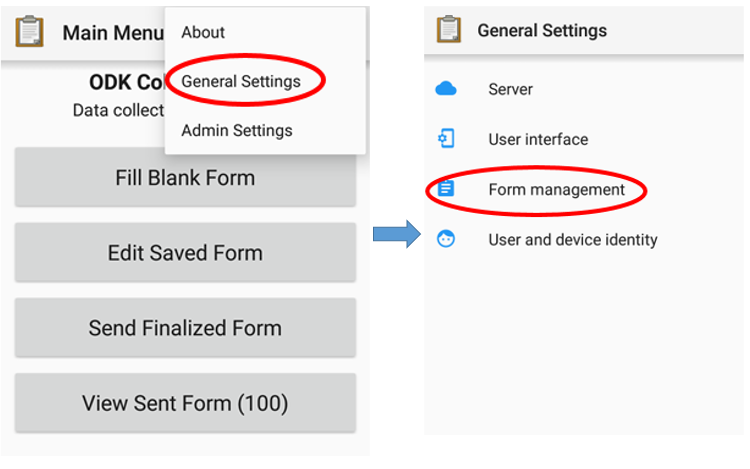 Option menu to set image resolution