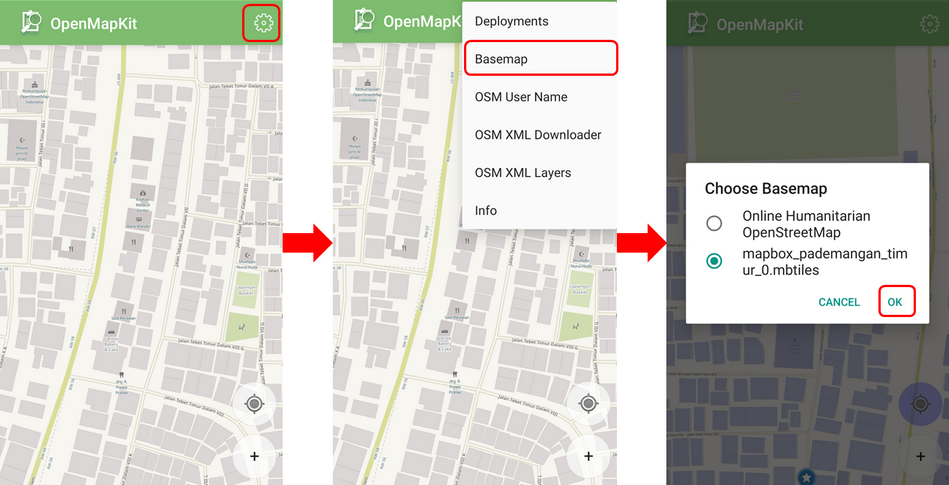 Display basemap settings in OpenMapKit