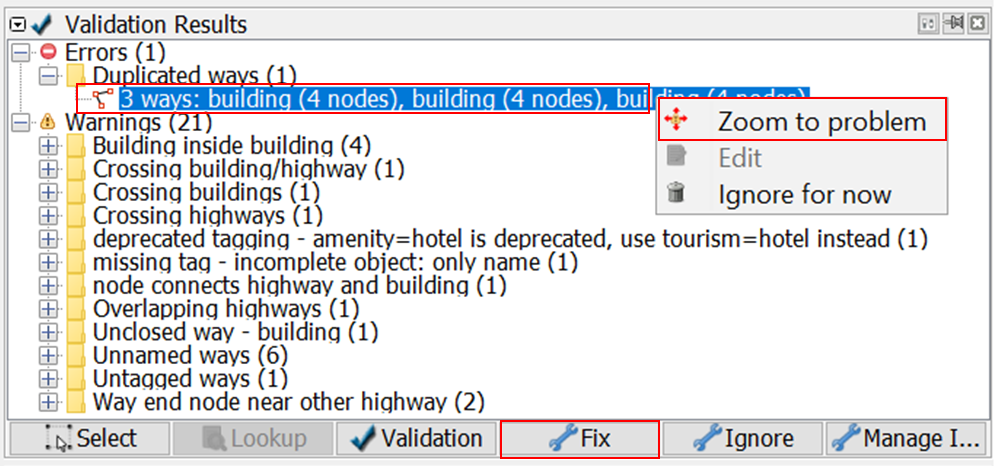 Zooming to Error: Duplicated ways