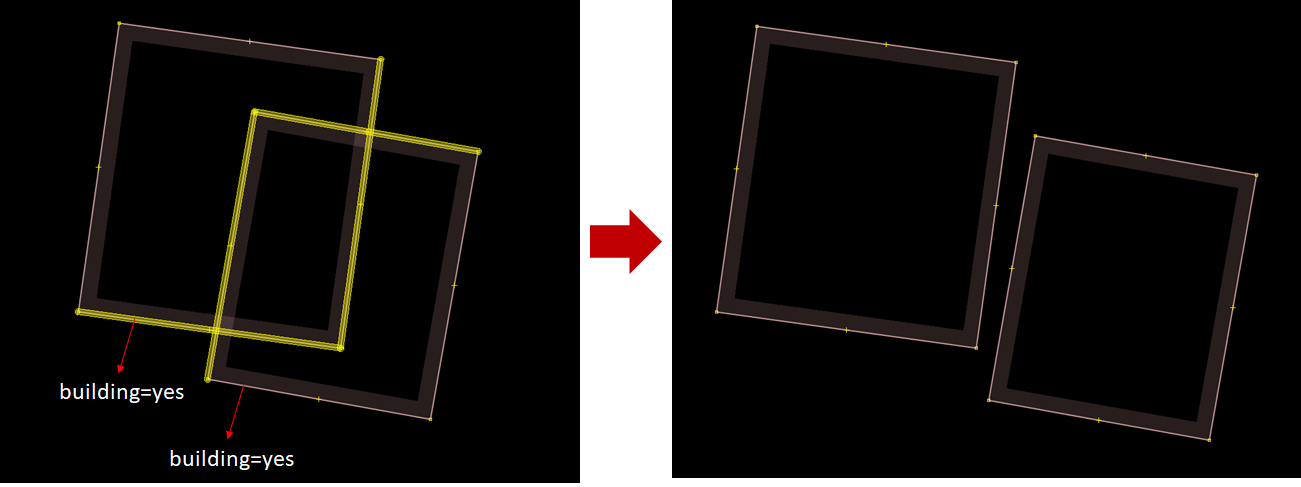 Fixing a crossing buildings warning