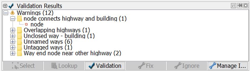 Node connects highway and building  on Validation Results