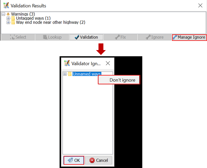 Managing Ignore List