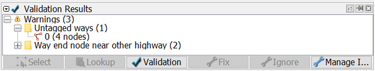 Untagged ways on Validation Results